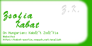 zsofia kabat business card